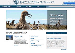 《大英百科全书》（EncyclopediaBritannica）网络版官网