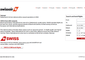 瑞士航空公司官网